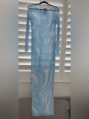 princess polly baby blue dress Emilio Pucci Cobalt Blue One Shoulder Silk Blend Dress – Runway Catalog main image 0